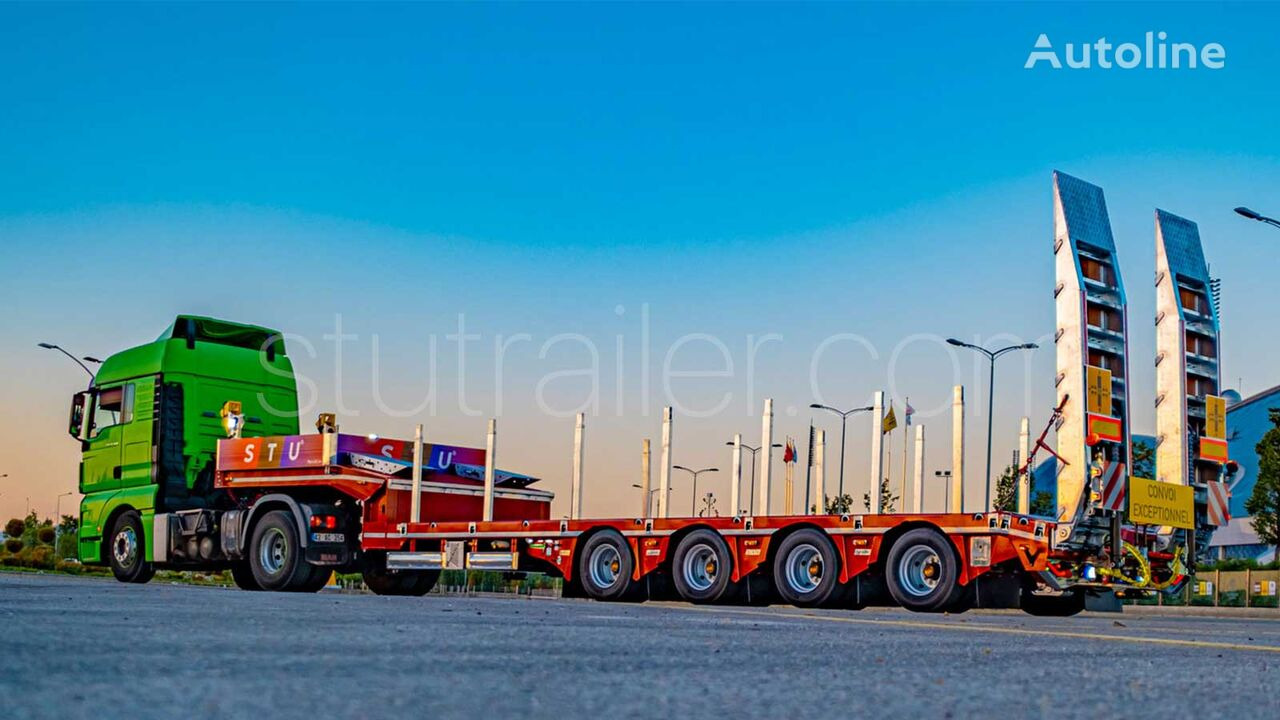 Sơ mi rơ moóc thùng thấp mới STU 4 Axle Extendable Lowbed Trailer: hình 7