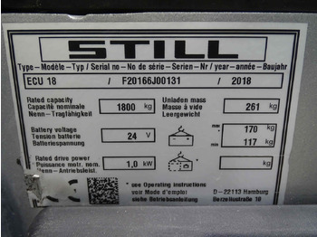 Xe tải nâng pallet STILL ECU18: hình 5