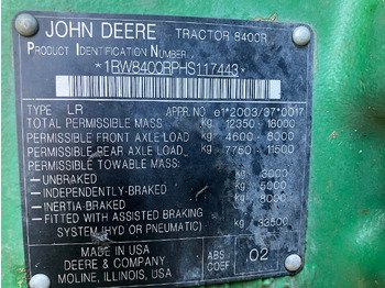 Máy cày John Deere 8400R: hình 2