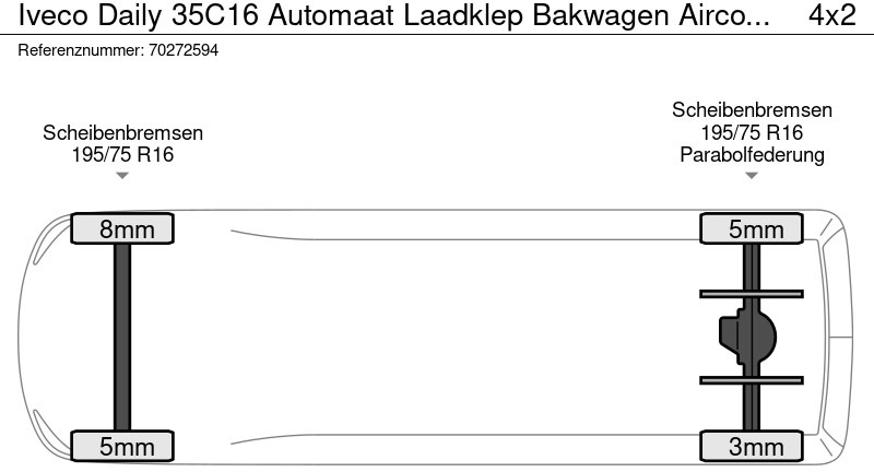 Xe tải nhỏ thùng kín Iveco Daily 35C16 Automaat Laadklep Bakwagen Airco Camera Dubbellucht Meubelbak Koffer Airco: hình 20