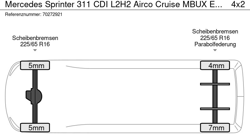 Xe van nhỏ gọn Mercedes-Benz Sprinter 311 CDI L2H2 Airco Cruise MBUX Euro6 11m3 Airco Cruise control: hình 18