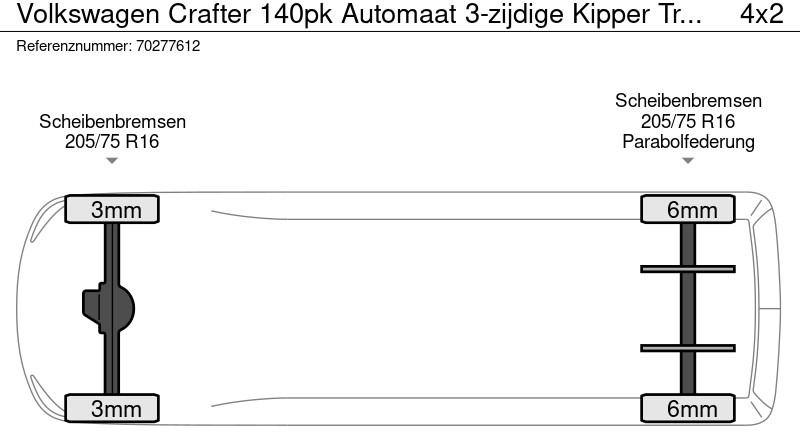 Xe ben nhỏ Volkswagen Crafter 140pk Automaat 3-zijdige Kipper Trekhaak Airco Tipper Benne Kieper Airco Trekhaak: hình 18